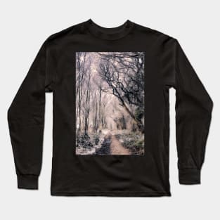 Forest path in winter snow Long Sleeve T-Shirt